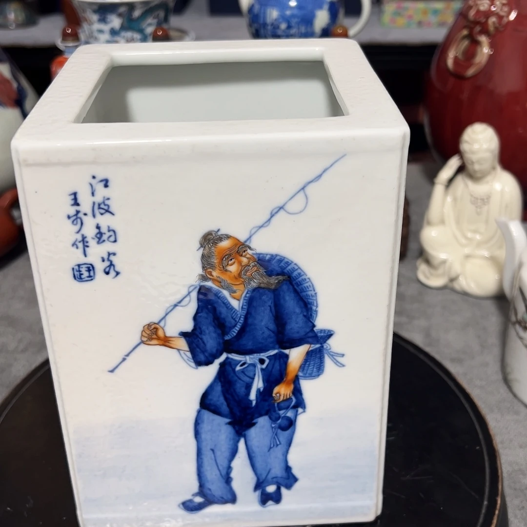 瓷片渔樵耕读渔樵耕读
