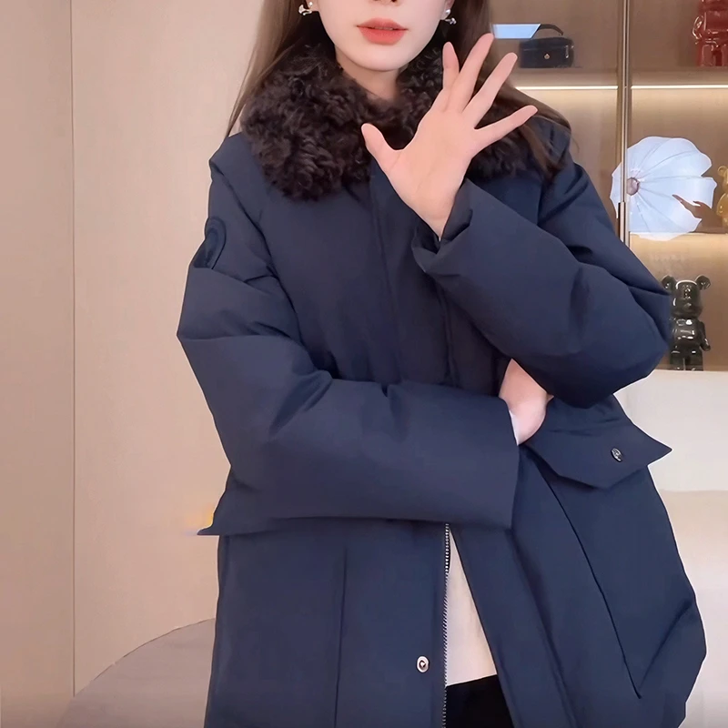 90白鹅绒羽绒服女中长款加厚保暖派克服2025冬季新款宽松上衣外套