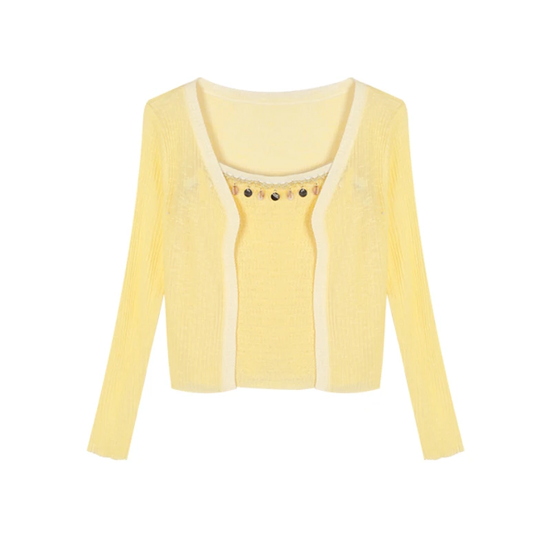 「日光岛屿」夏季时尚气质百搭修身显瘦通勤减龄上衣套装C5TZ8594A