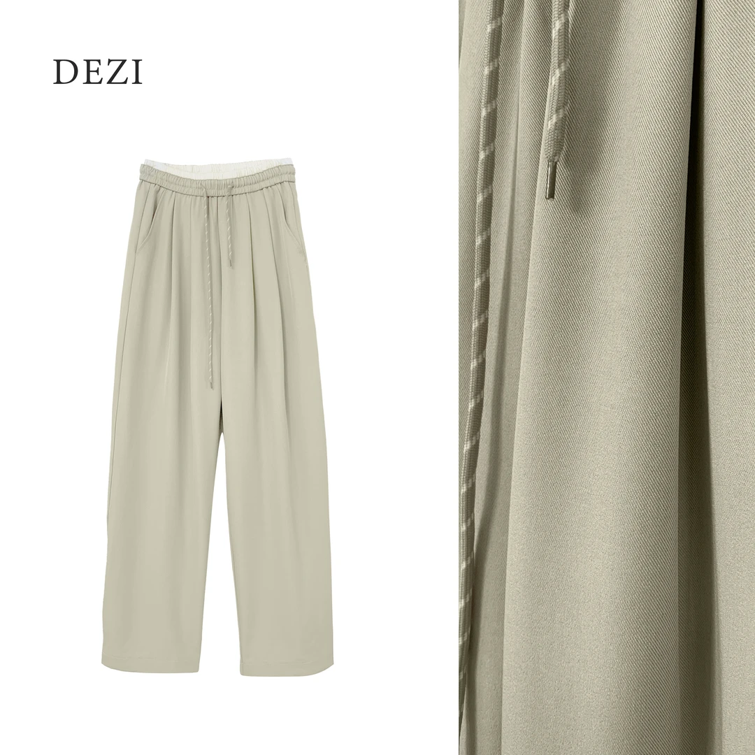 DEZI宝藏衣橱松紧腰抽绳显瘦舒适女休闲裤LS1011066