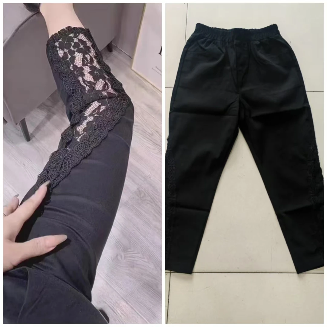 夏季新款大码时尚高腰高弹女烟管裤5032