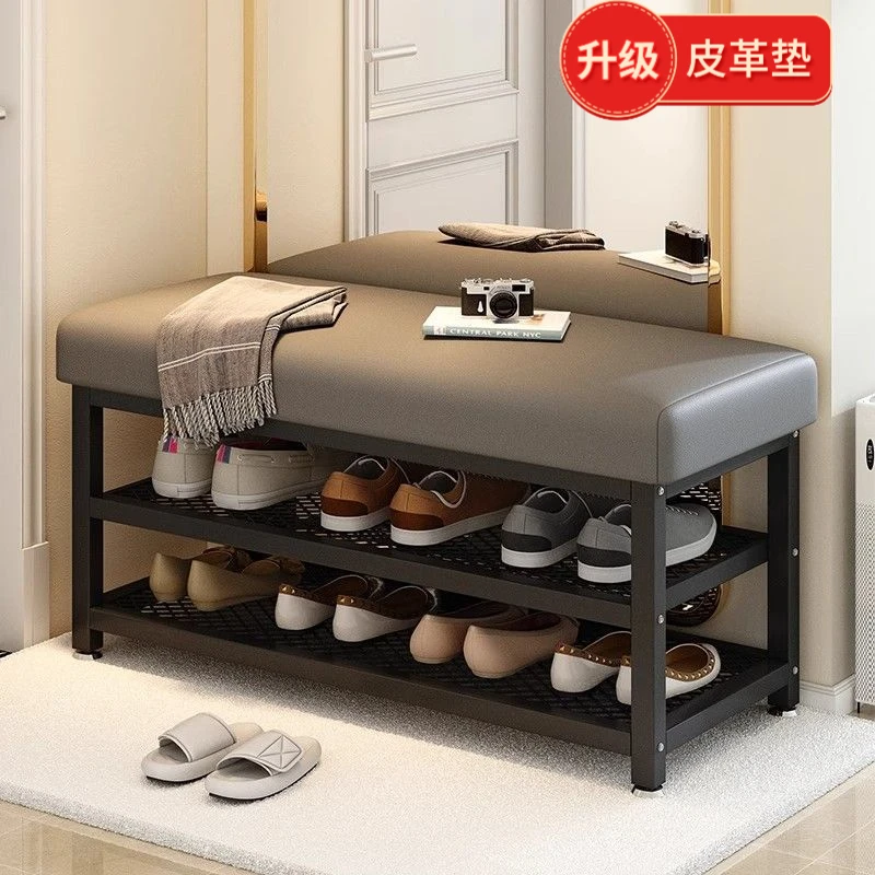 猫爪皮换鞋凳家用门口进门可坐式穿鞋凳玄关软包轻奢创意鞋柜鞋架