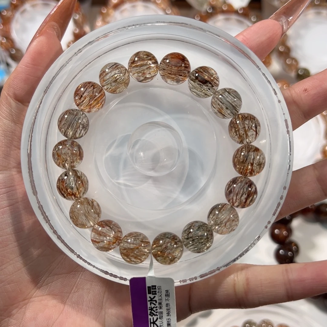 水晶手串未镶嵌黑金超七11