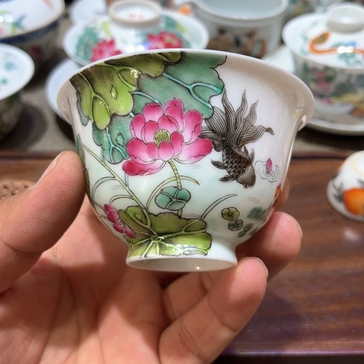 纯手绘精品盖碗杯