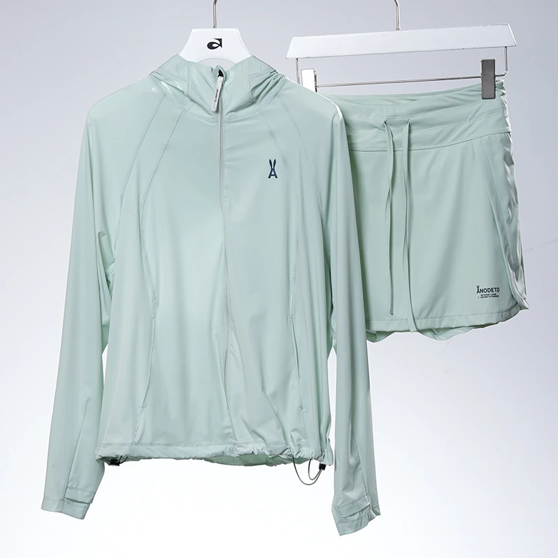 安欧兔山系针织连帽防晒A字裙套装｜通勤风｜时髦懒人裙