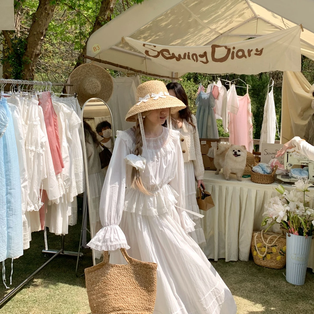 sewingdiary原创手工缝纫Spring Tulip 春日郁金香蕾丝上衣