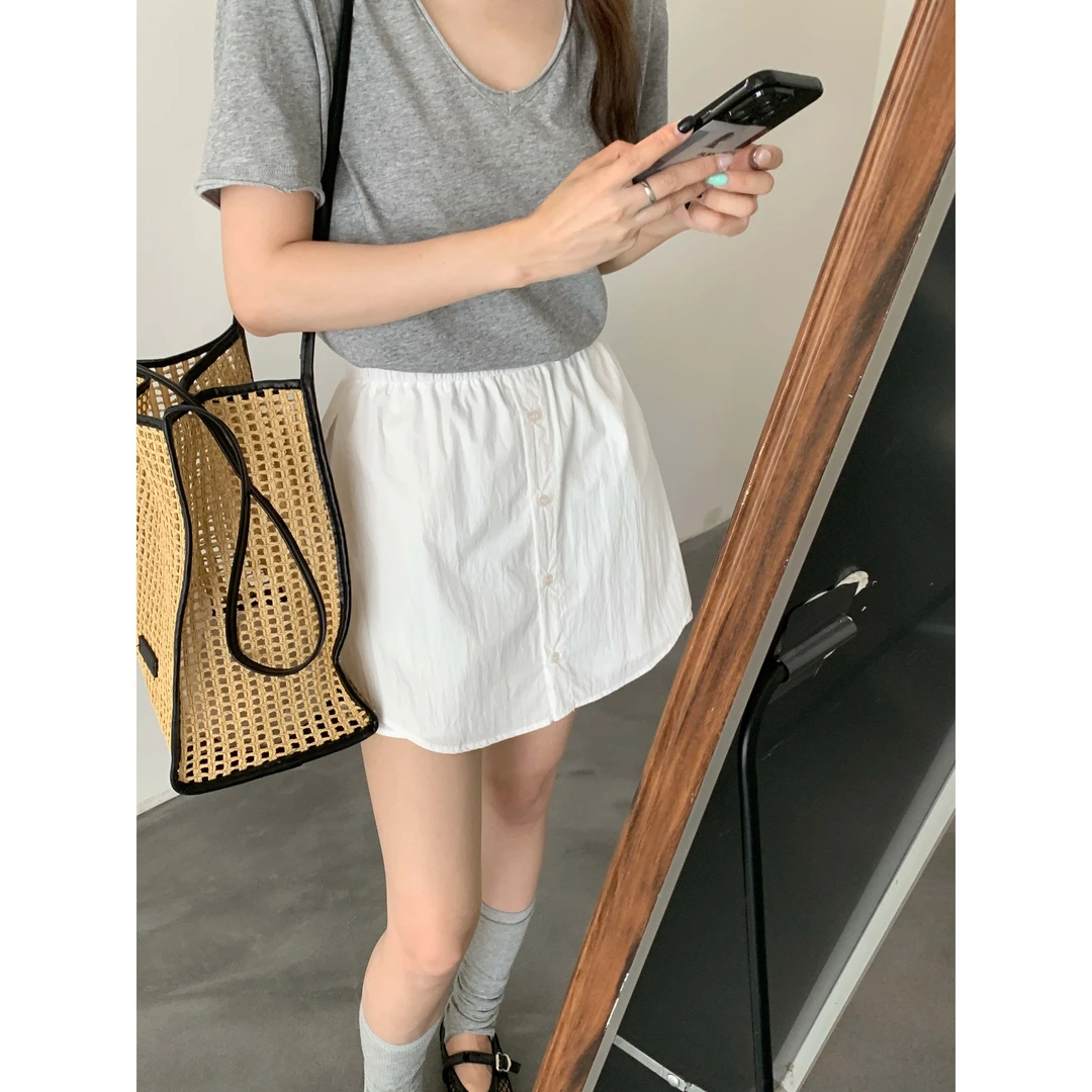 0592#『通勤必备！』高级设计感简约百搭裤裙（裤子里）