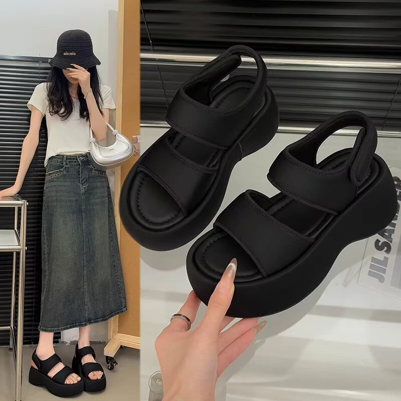 H25503网红时尚休闲百搭夏季软底外穿厚底凉鞋