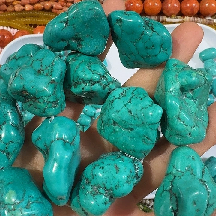 玛瑙/玉髓合金珠宝半成品2颗大号绿色随形