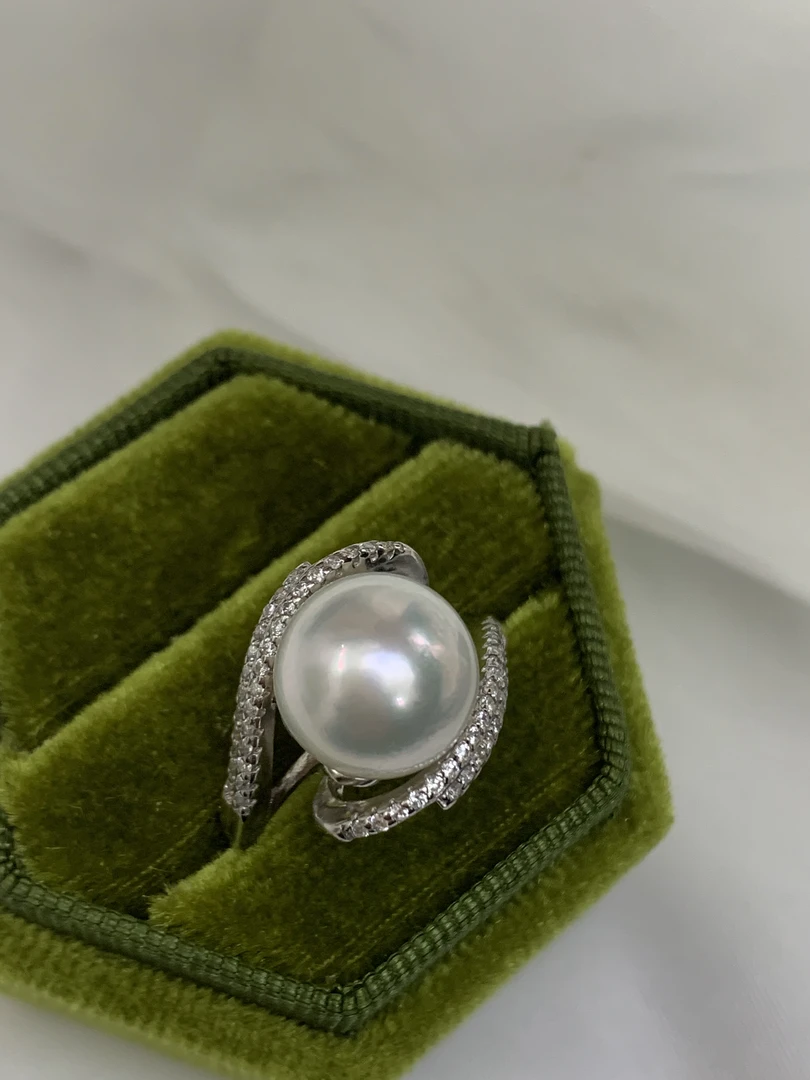 天然海水澳白镜面光感10-11mm戒指精致小巧热门款