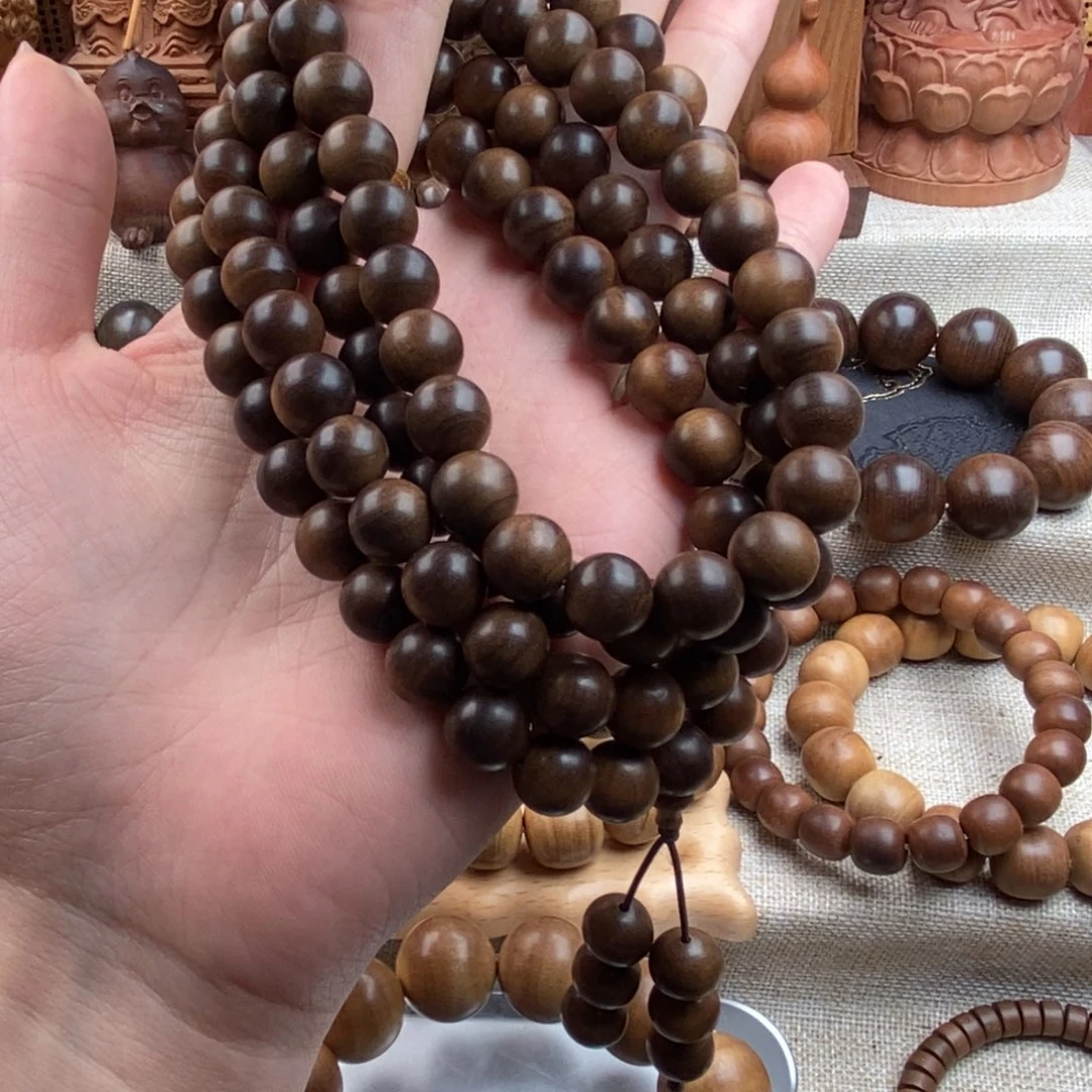 平***d檀香木手串/手链迈索尔，老山檀香，奶香1.0黑肉沉水