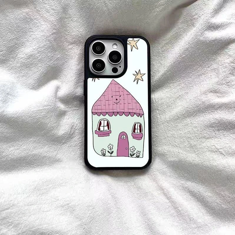 新款韩风4676D韩系小房子适用苹果15pro华为vivo小米oppo荣手机壳