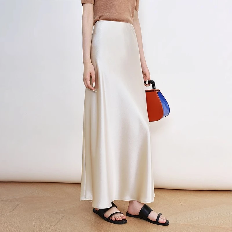 梨型身材高腰显瘦显腿长半身裙女夏薄款大码宽松遮胯垂感鱼尾长裙