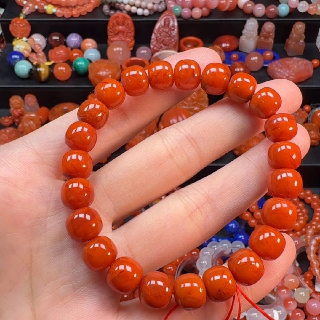 南红玛瑙未镶嵌手串9.5mm