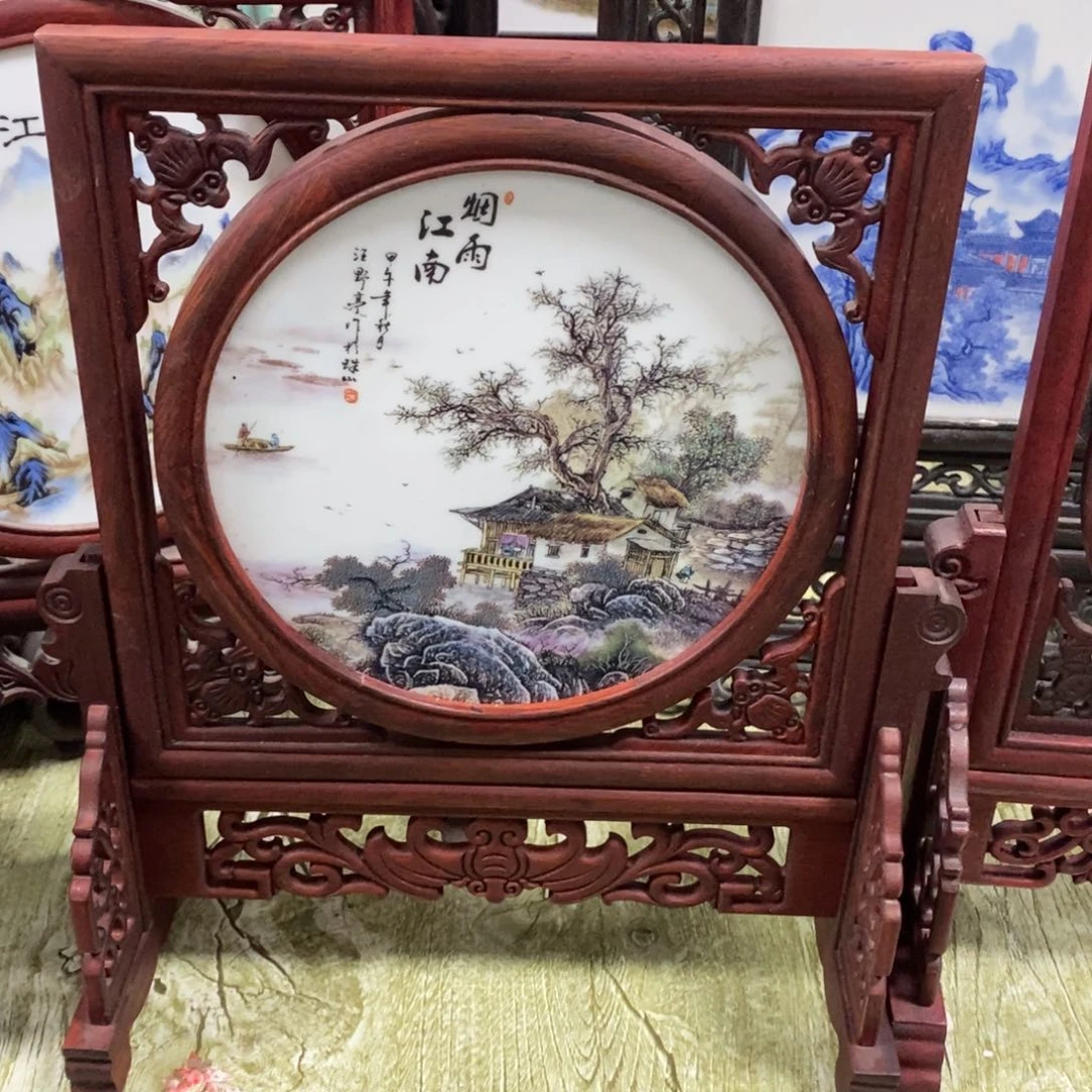 瓷片35*30 景德镇瓷板画柴窑烧制