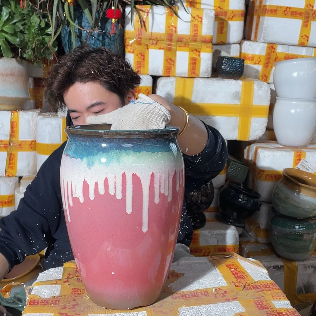 无铅玻璃宜兴紫砂花盆