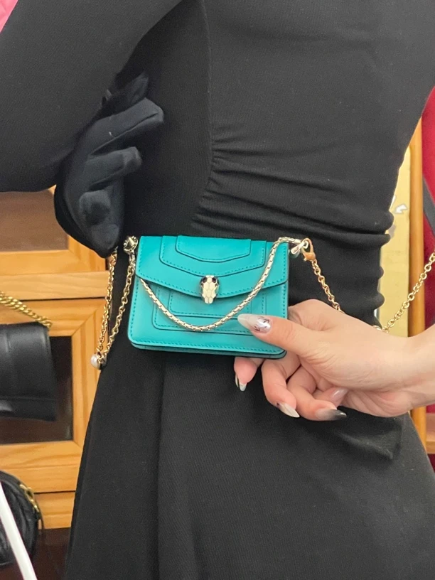 95新 BVLGARI/宝格丽 阿白奢品/ 宝格丽 绿色卡包