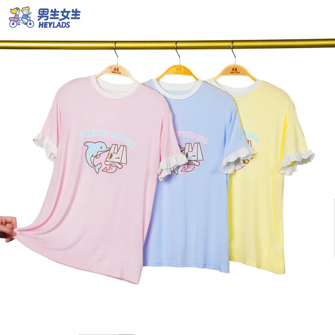 男生女生【女小童家居连衣裙】【3-6周岁】短袖圆领卡通图案休闲夏季