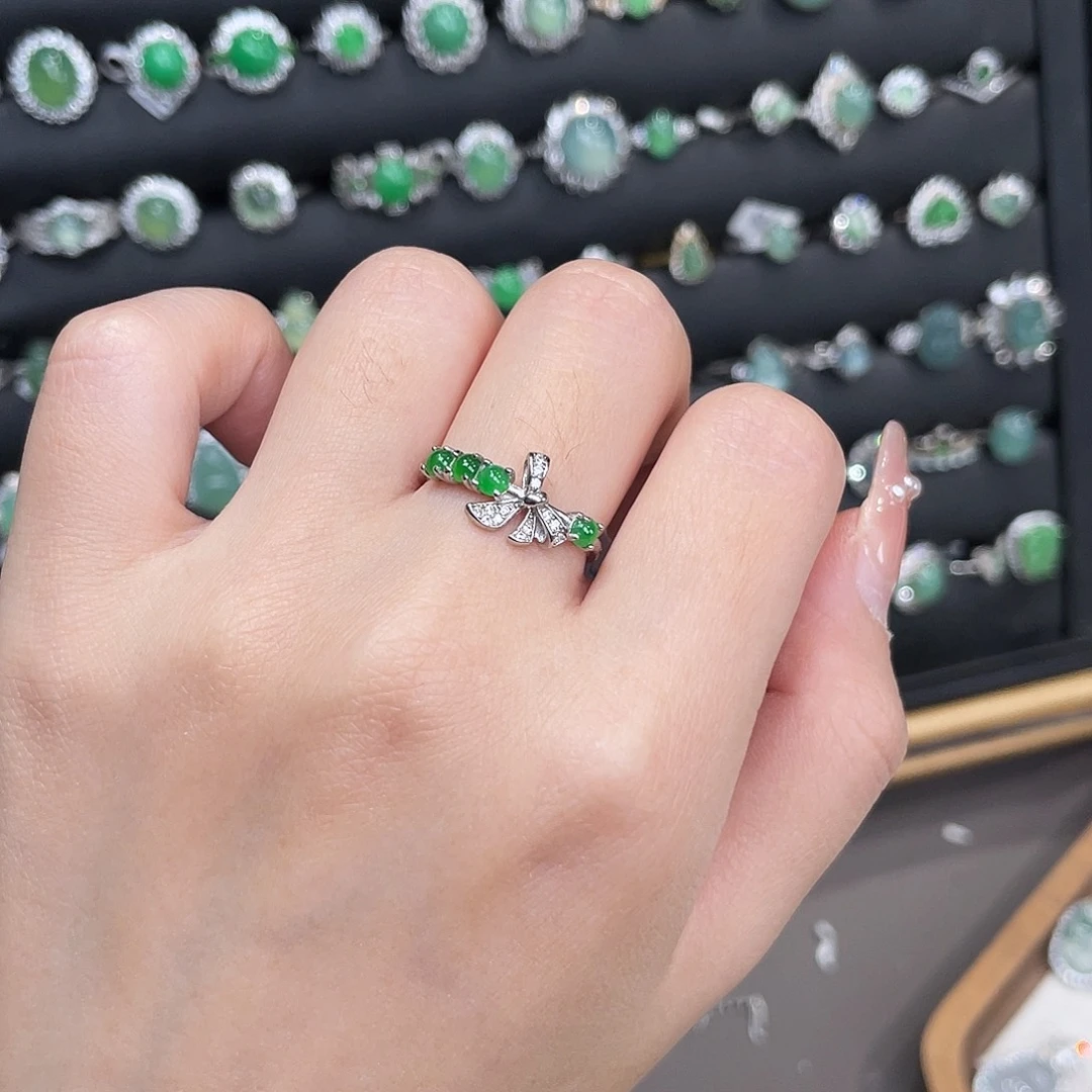 翡翠银S925镶嵌戒指