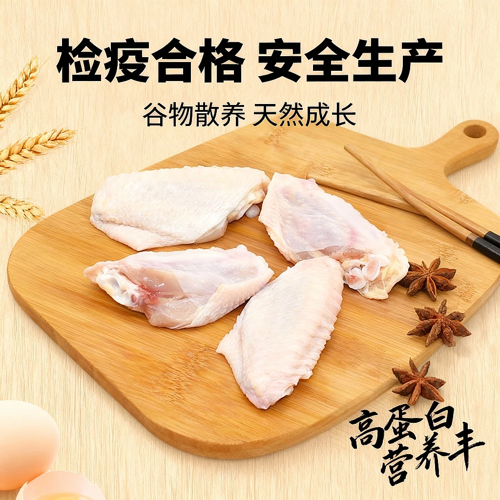 大号生鸡翅中4斤新鲜 冷冻生鸡翅 烤翅烧烤食材 包冰率不含冰