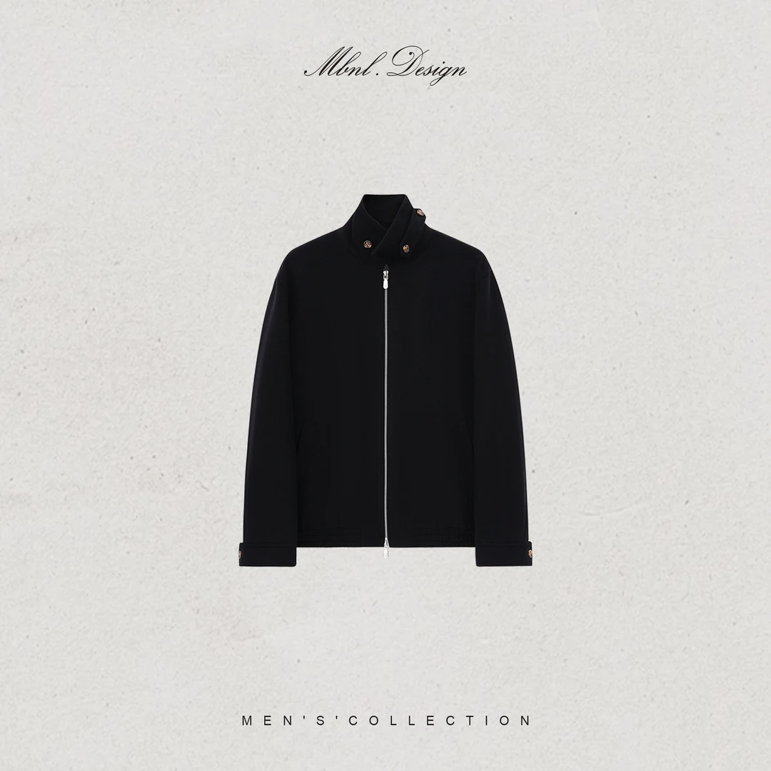 MBNL-F「Bomber夹克」秦磊男装绵羊毛山羊绒混纺飞行夹克LL-WWT0041