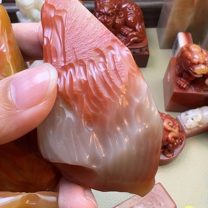 繁***生寿山石印石原石红