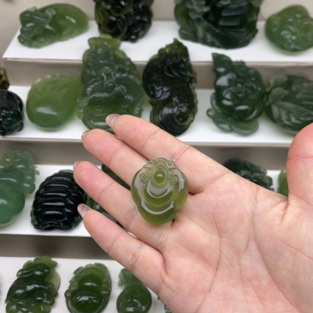 蛇纹石玉未镶嵌吊坠(赠链)