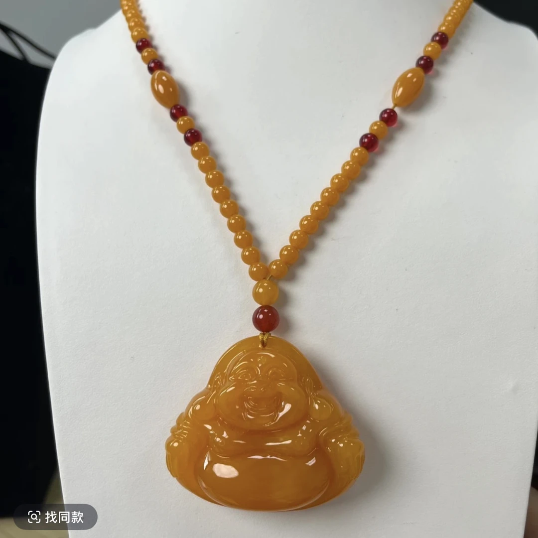 w136 咕巴精美大佛公珠珠链款吊坠毛衣链
