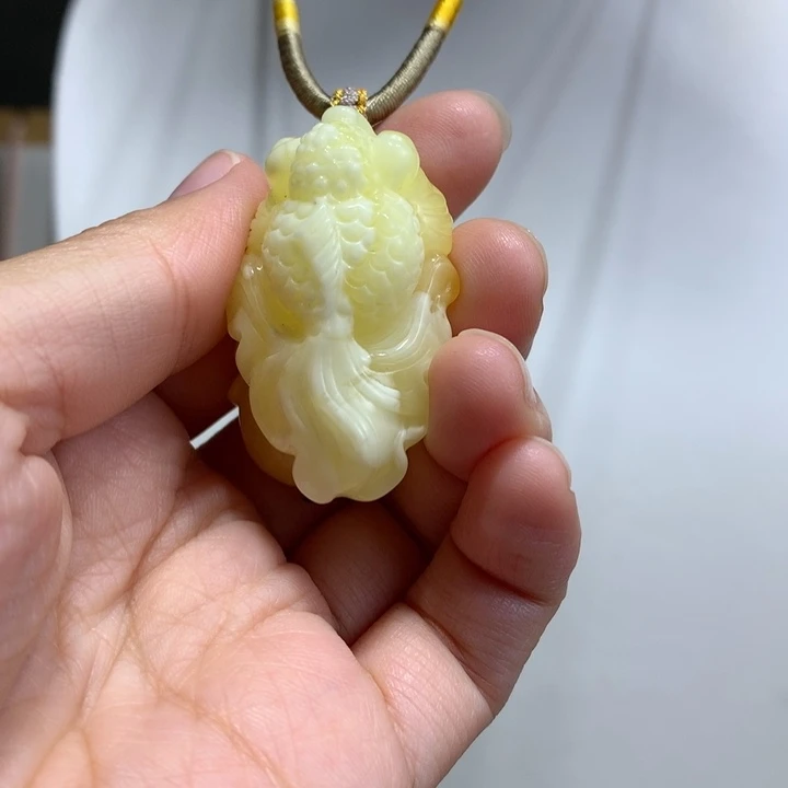 Y***I琥珀未镶嵌颈饰鱼