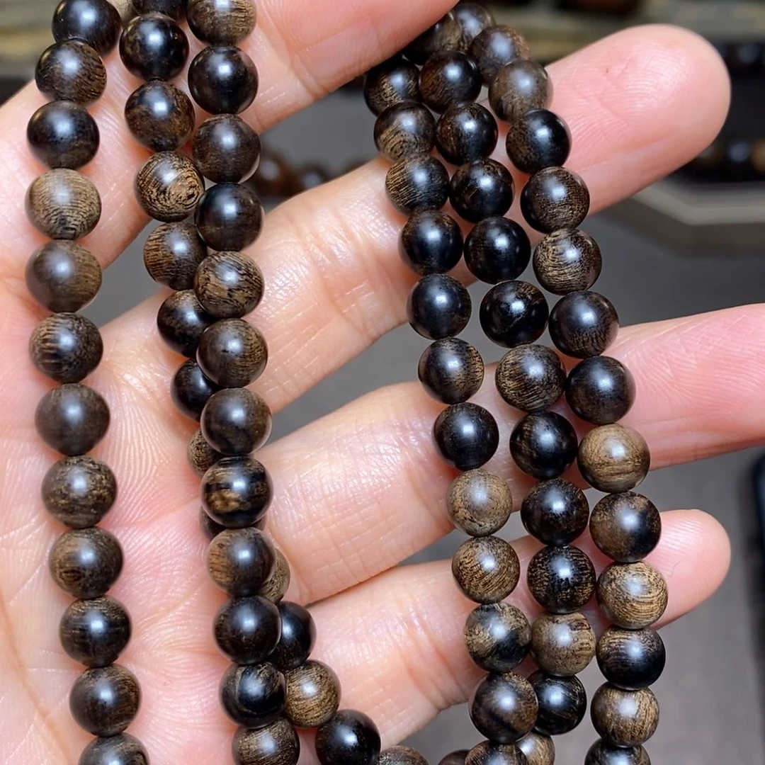 沉香手串越南芽庄白棋楠瘤疤06×108