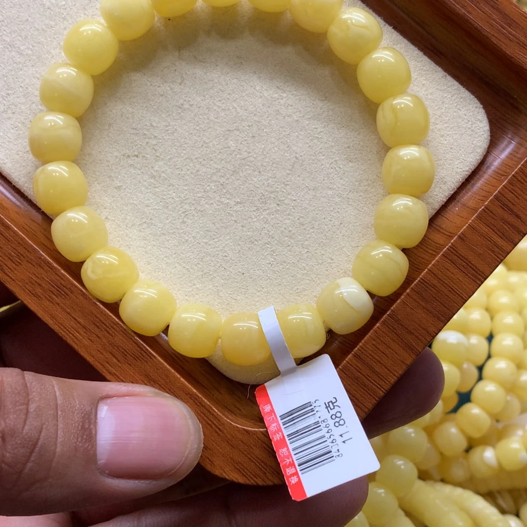 未镶嵌蜜蜡手链蜜蜡