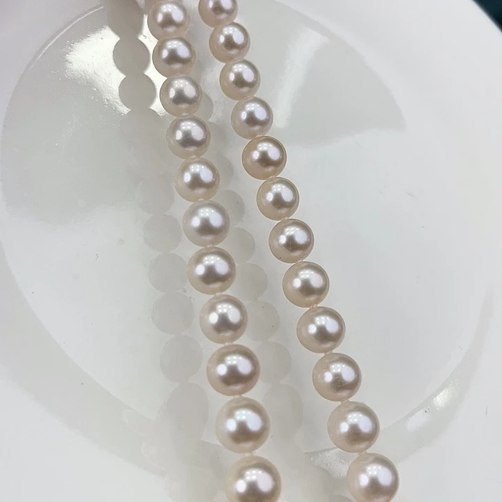 淡水珍珠颈饰银S925镶嵌卡8极光蔓塔玫瑰高品