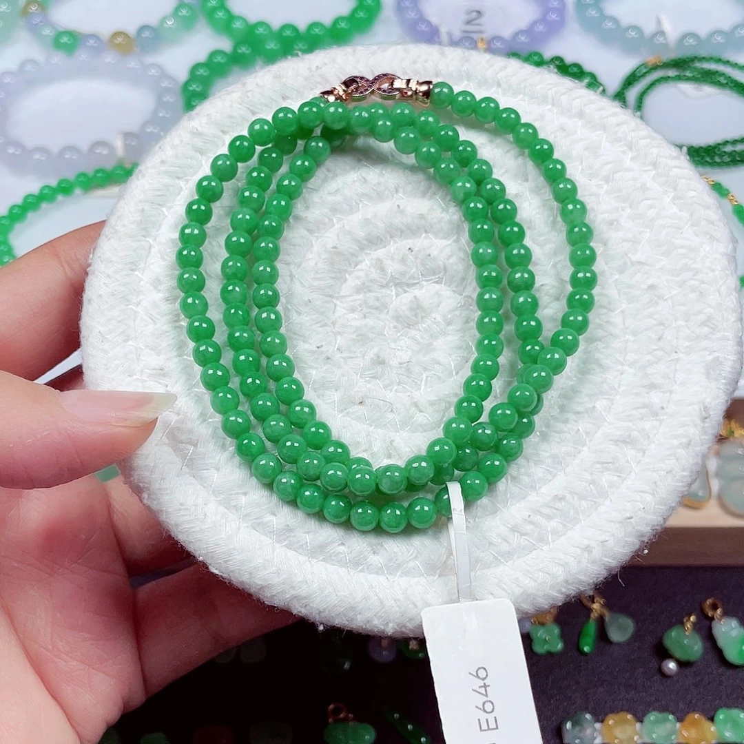 翡翠未镶嵌手链天然缅甸翡翠A货卡4.8