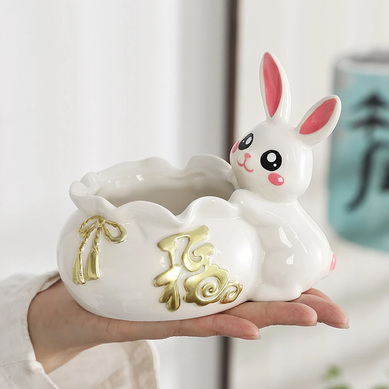 兔子烟灰缸创意个性家用客厅防灰卡通式可爱少女动物装饰摆件