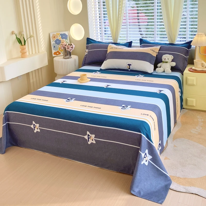 床单单件加厚全棉磨毛四季款双人1.5米纯棉单子被单三件套1.2单人