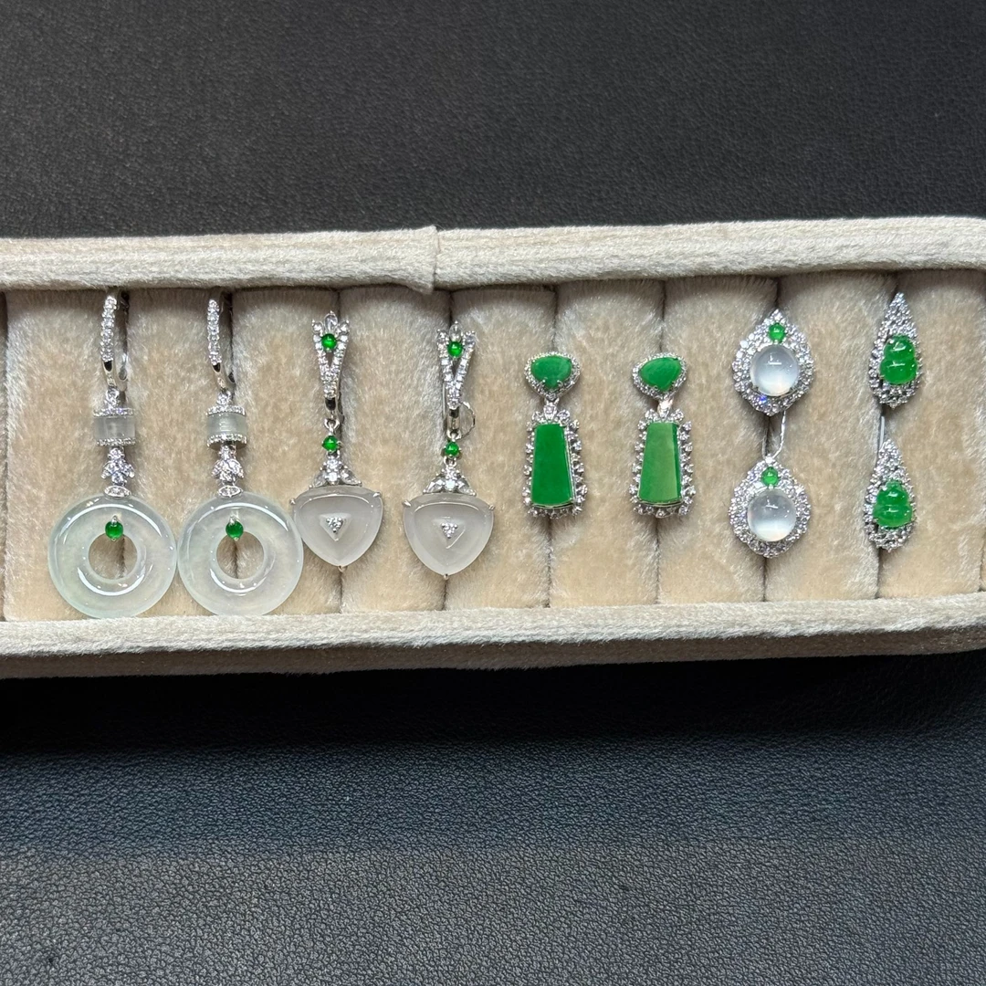 翡翠耳饰1对-18K金-多样性发货只发一对-BL6-XR|CXQ21