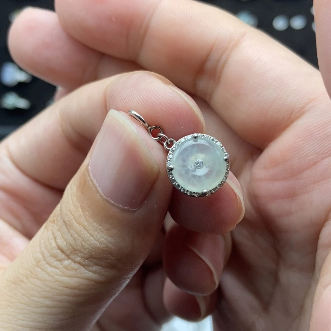 翡翠银S925镶嵌颈饰