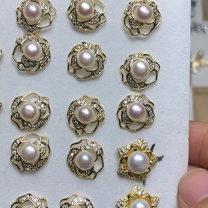 淡水珍珠耳饰银S925镶嵌