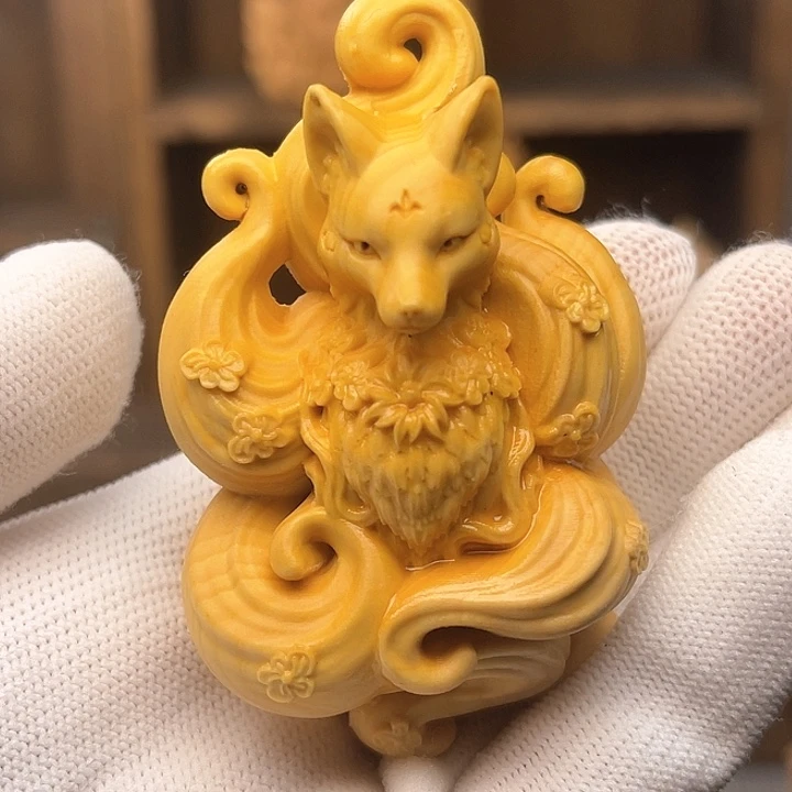 凤九挂件黄杨木挂件黄杨木