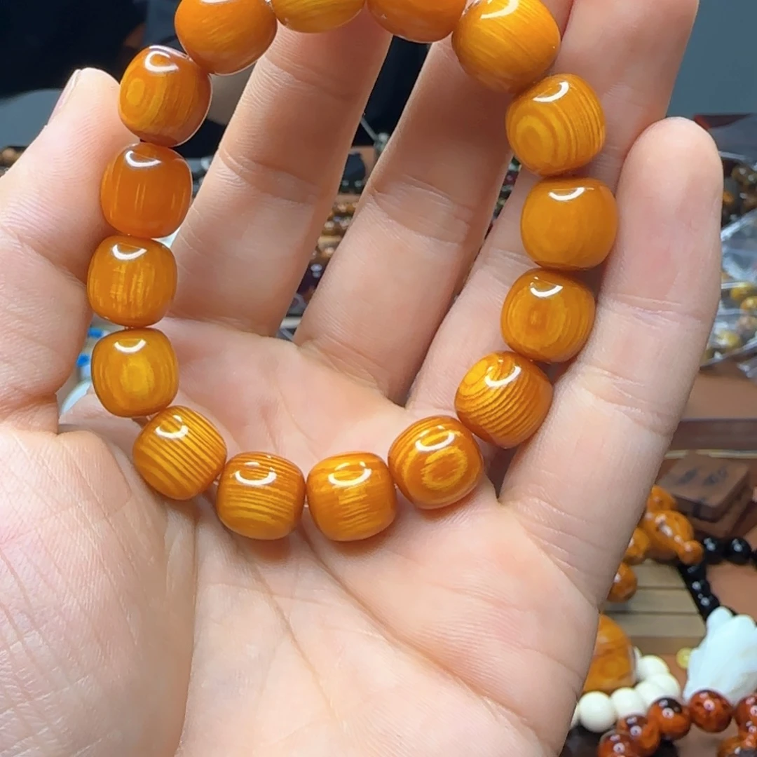 北沉香琥珀木12桶珠老型黄油