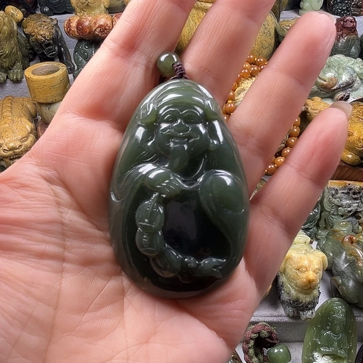 吻***别透闪石质玉未镶嵌吊坠(不含链)