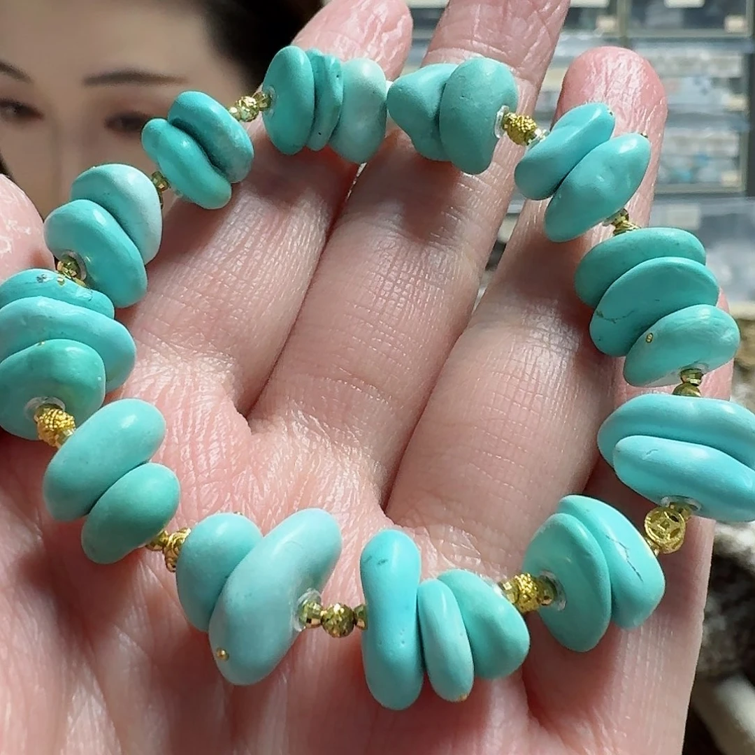 绿松石珠宝奇石18K金镶嵌