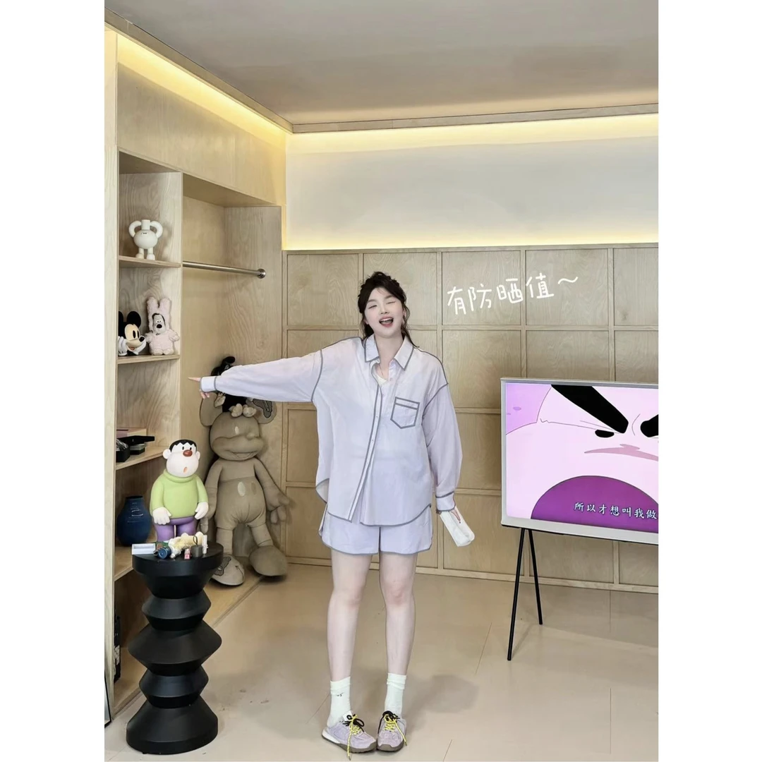 【松黎茶语-短裤】韩系撞色包边高腰后拉链A字短裤夏季