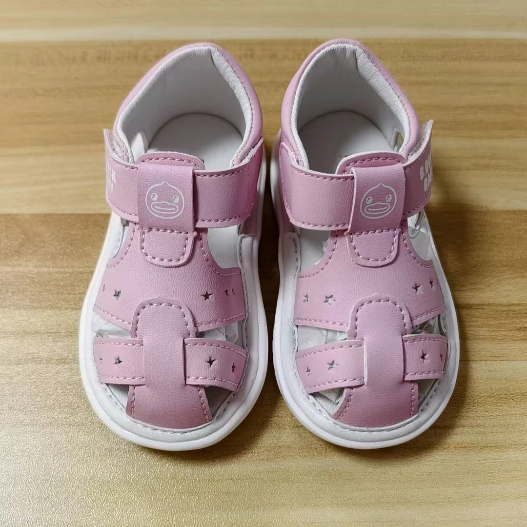 B.DUCK小黄鸭透气粉色包头儿童凉鞋轻便鞋底奔跑不累超舒爽休闲鞋