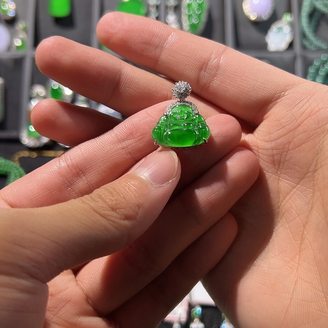 翡翠银S925镶嵌吊坠(不含链)