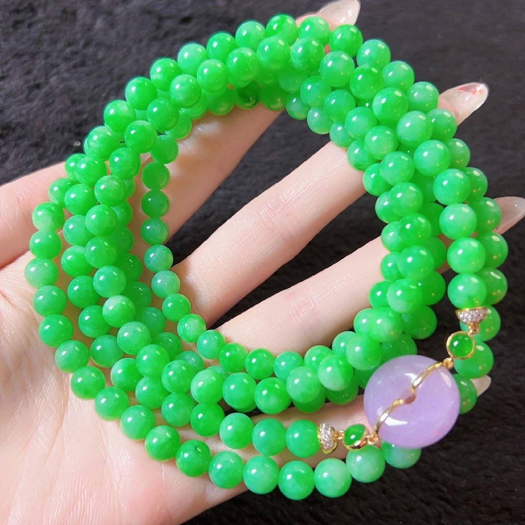 翡翠18K金镶嵌颈饰签收后24小时鉴赏期，过时不退