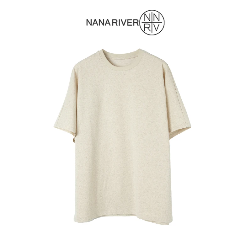 【素胚】夏季纯色简约基础T恤慵懒风短袖宽松圆领小众极简风