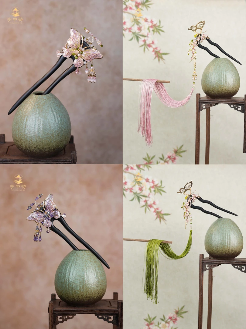 亭中荷 【 春日宴】U钗发簪原创手作春天仙女手工超仙仙气