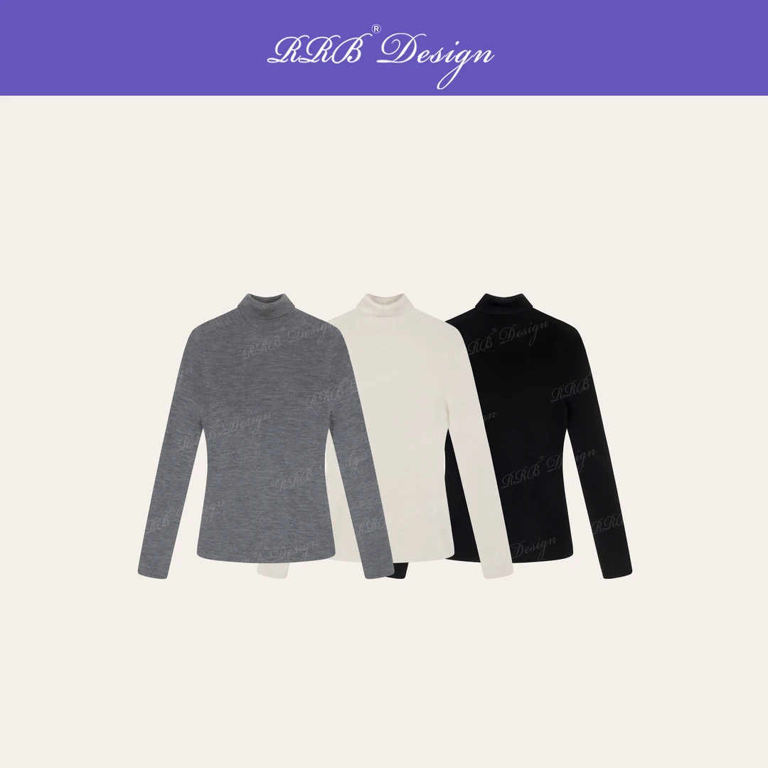 RRB Design「软甲」无缝扬子纱可机洗绵羊毛修身弹力长袖高领毛织衫