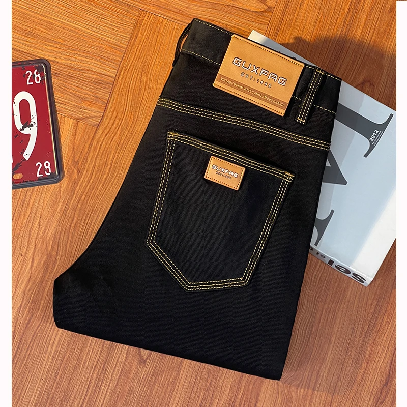 夏季薄款凉感透气高端九分牛仔裤男潮流休闲百搭弹力修身小脚长裤